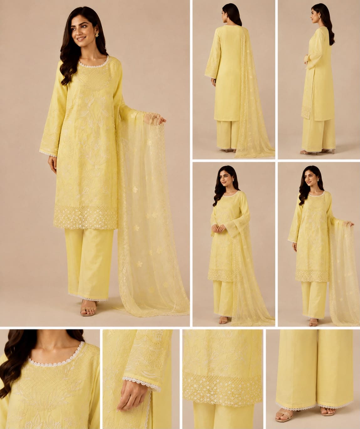 Lavender Printed 3-Piece Kurta Set view 4
